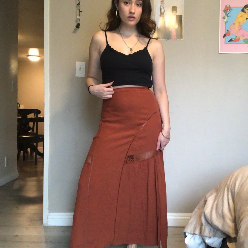 Burnt Orange Hippie Skirt